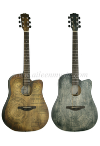 מוצר חדש 41 אינץ' גיטרה אקוסטית חתוכה על העליונה של דיקט לינדן (AF-HE00LC-41)